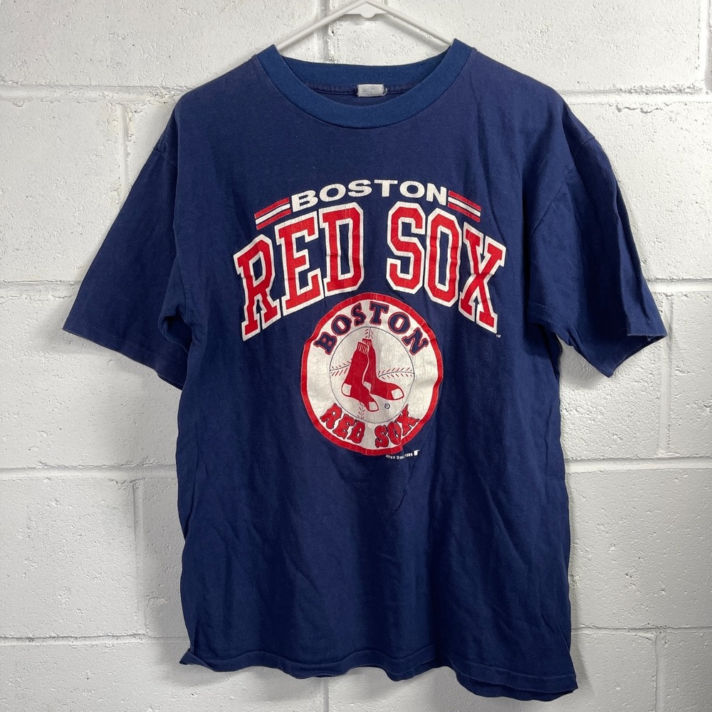 Vtg Boston Red Sox Shirt Mens L Blue MLB Baseball Short Sleeve Crew Neck USA Tee